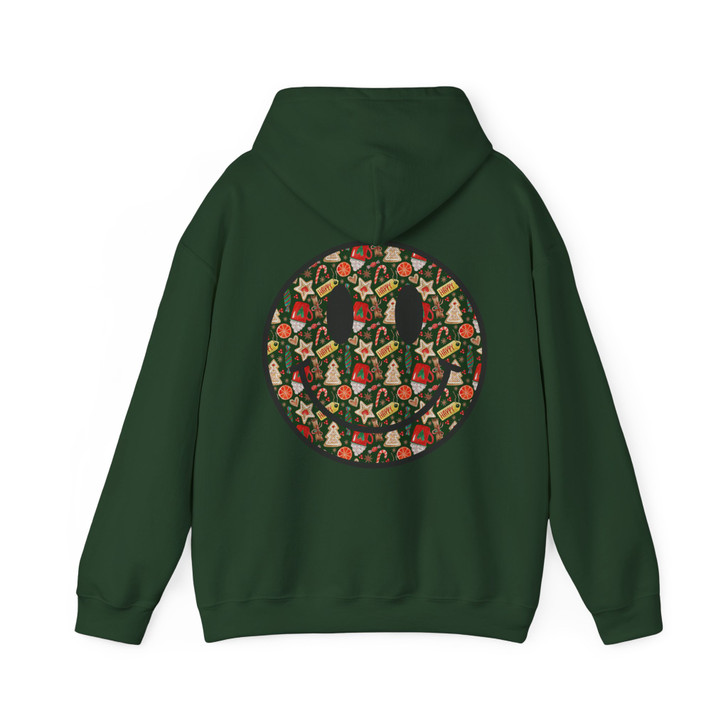 Festive Smiley Holiday Christmas Crewneck Hoodie S-5XL