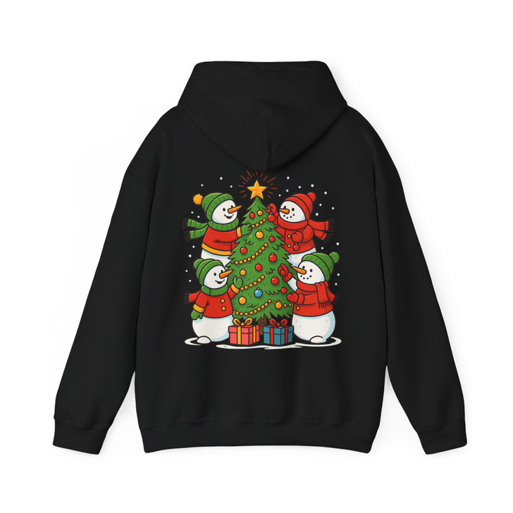 Funny Christmas Snowman Tree Holiday Crewneck Hoodie S-5XL