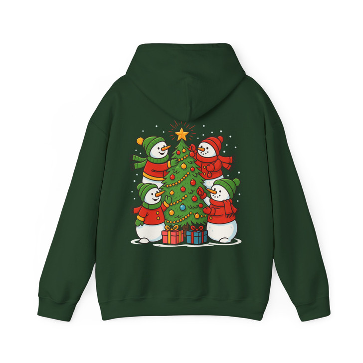 Funny Christmas Snowman Tree Holiday Crewneck Hoodie S-5XL