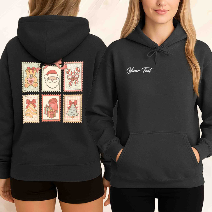 Christmas Stamp Vintage Postmark Holiday Hoodie S-5XL