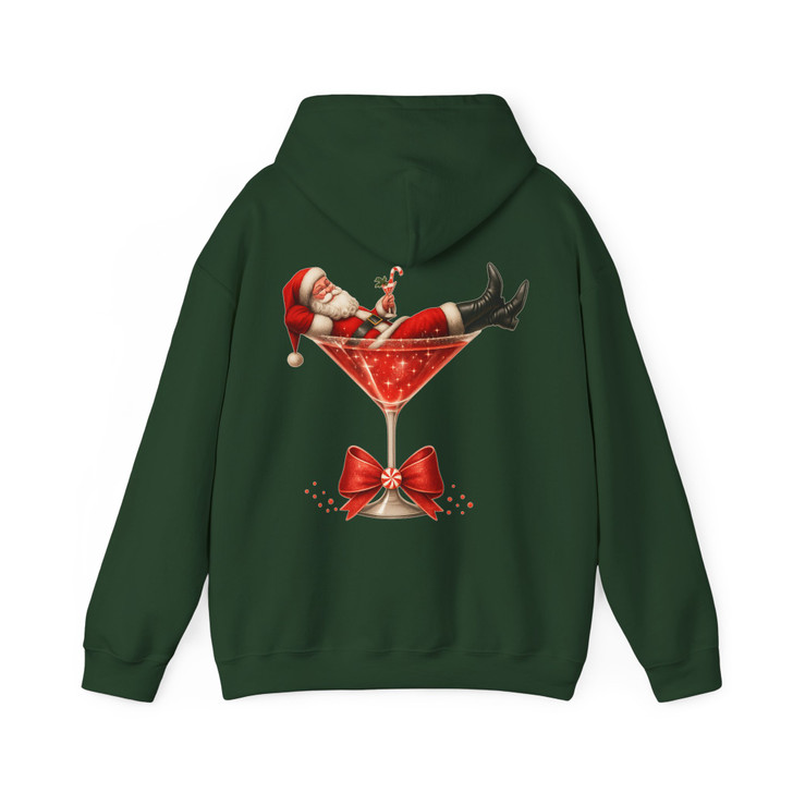 Santa's Hot Mess Funny Christmas Martini Hoodie S-5XL