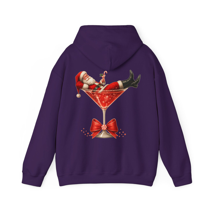 Santa's Hot Mess Funny Christmas Martini Hoodie S-5XL