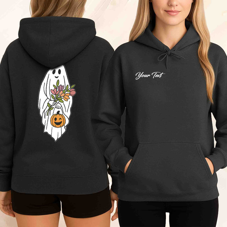 Floral Ghost Halloween Shirt Cute Spooky Fall Adult Hoodie S-5XL