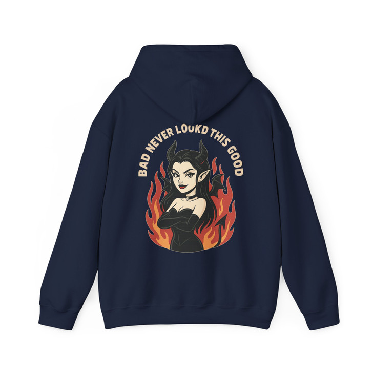 Bad Never Looked This Good Devil Girl Shirt Retro Gothic Hoodie S-5XL