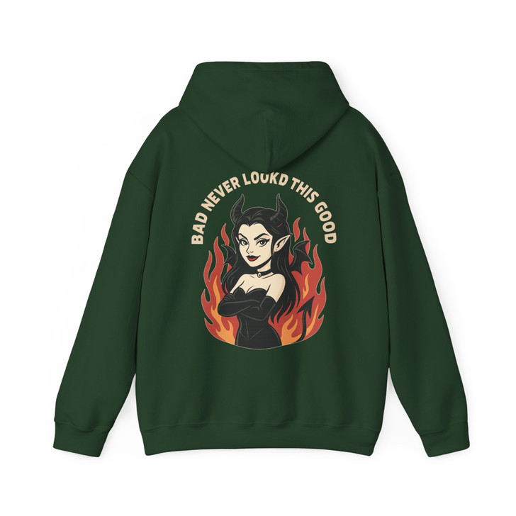 Bad Never Looked This Good Devil Girl Shirt Retro Gothic Hoodie S-5XL