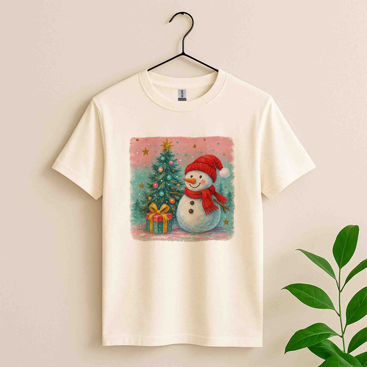 Cute Snowman Christmas Sweatshirt Watercolor Winter Holiday Unisex Gift