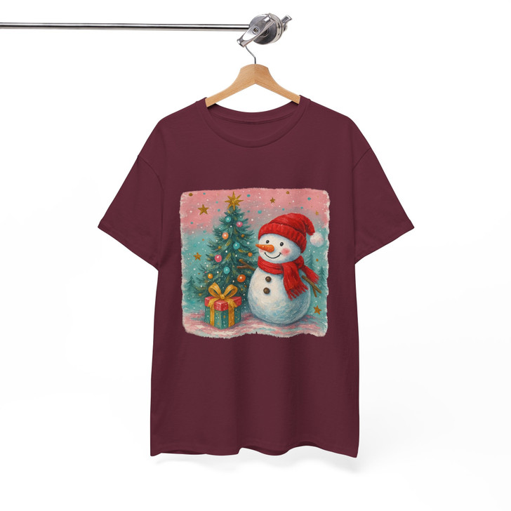 Cute Snowman Christmas Sweatshirt Watercolor Winter Holiday Unisex Gift