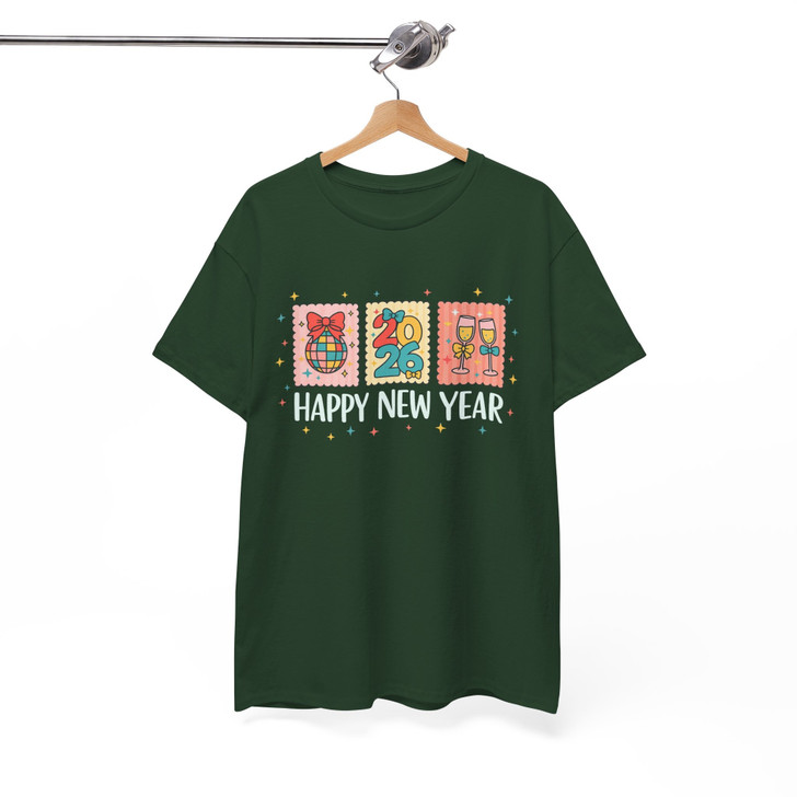 Happy New Year 2026 Shirt, Cute Icon New Year Tee, Disco Ball Champagne Celebration T-Shirt S-5XL