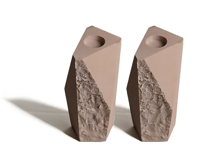 LINEA SANDSTONE CANDLESTAND - SET OF 2