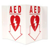 3D Stand-Out AED Sign - Rigid Plastic - Automated External Defibrillator Location - 5" x 6"