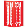 Bilingual Fire Extinguisher Arrow Sign - 3D Angle Rigid Plastic 9 x 18