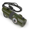 Green - 7-In-1 Survival Whistle with LED Flashlight and Compass