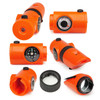 Orange 7-In-1 Survival Whistle with LED Flashlight and Compass