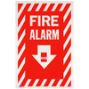Vinyl Self-Adhesive Fire Alarm Arrow Sign - 8" x 12"