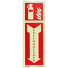 Jalite 4" x 12" Photoluminescent Fire Extinguisher Arrow Signs - Adhesive Vinyl