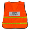 Orange Mesh Safety Vest with Reflective Trim with Clear Name Tag Insert Pockets Front and Back