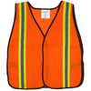 Orange Mesh Safety Vest with Reflective Stripes and Velcro Closure