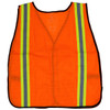 Orange Mesh Safety Vest with Reflective Stripes and Velcro Closure