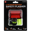 Red LED safety flasher with seven stage switch