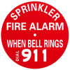 Sprinkler Alarm Sign - Plastic  - 7" Dia.
