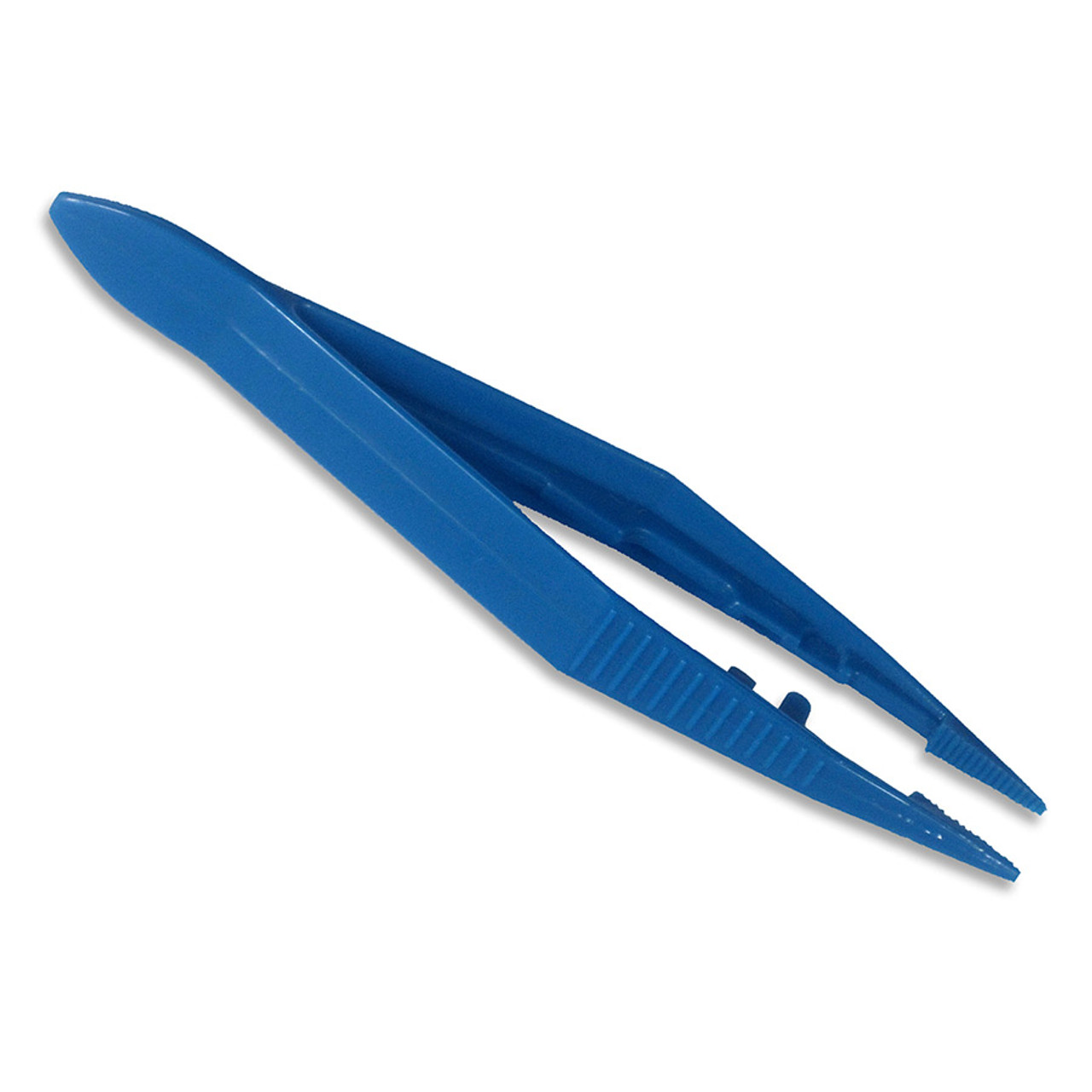 Pack of 10 - Disposable Plastic Tweezer Forceps - Blue