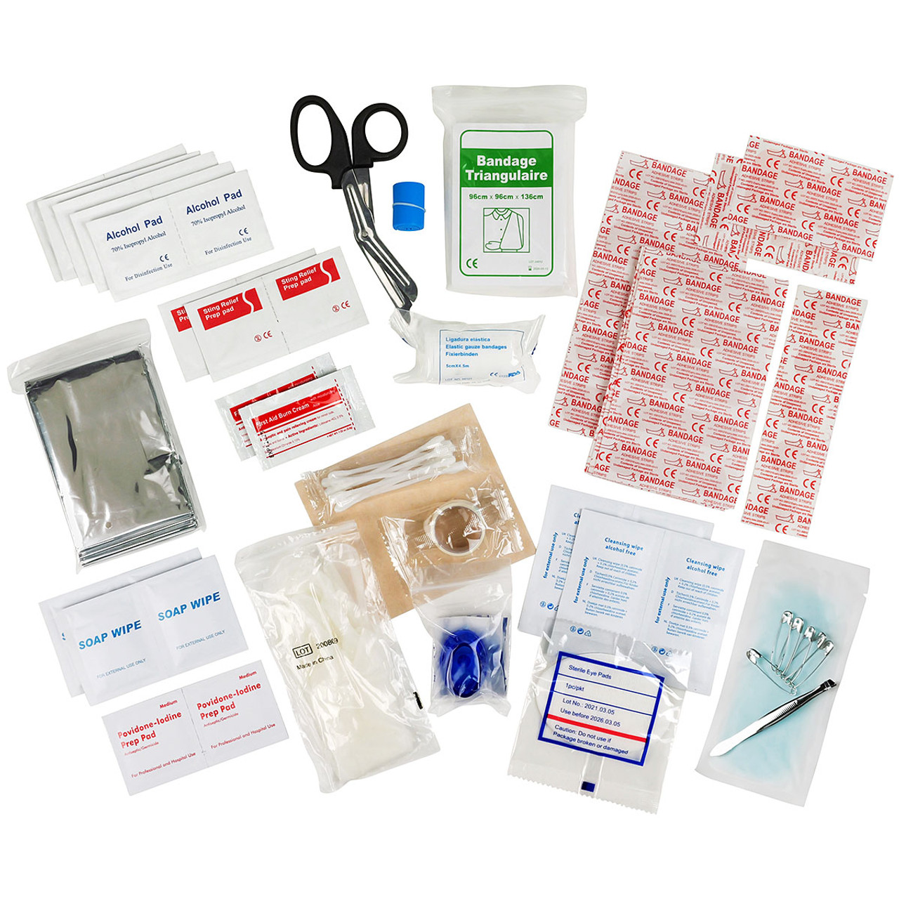 100 Piece First Aid Kit in Waterproof Red Dry Sack - First Aid Kits