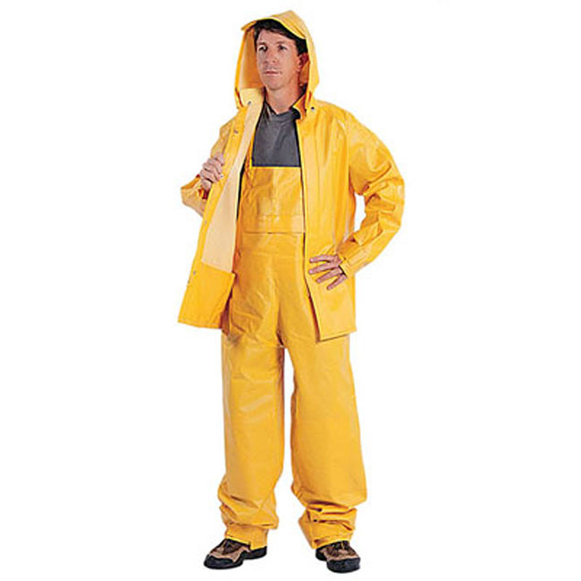 3-Piece Industrial Rain Suit with Hood Large