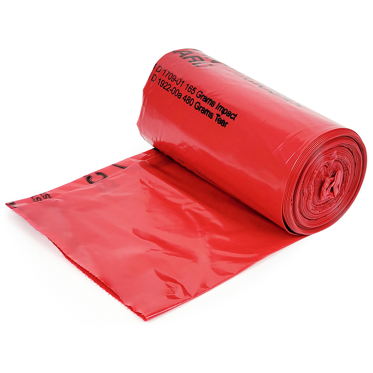 Biohazard Disposal Bags 1.3 Mil 24'' x 23'' - 25 Per Roll - Bio-hazardous  Waste Bags - Bio-Hazard Protection Clean-Up Supplies