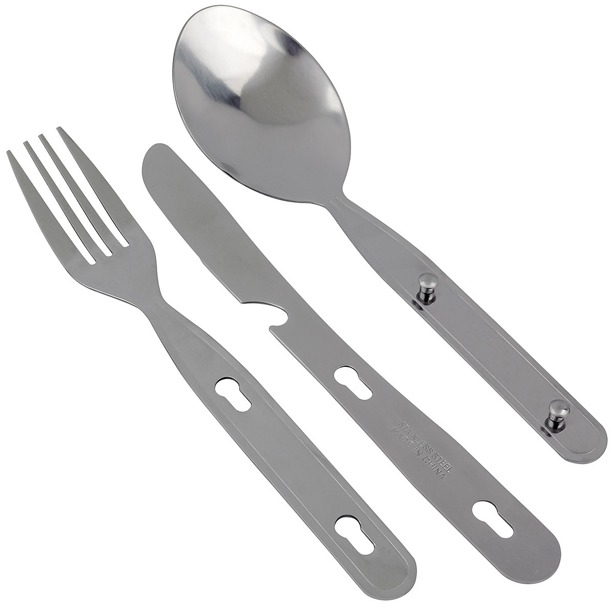 3 Piece Knife, Fork Spoon Camping Utensil Set - Camping Emergency