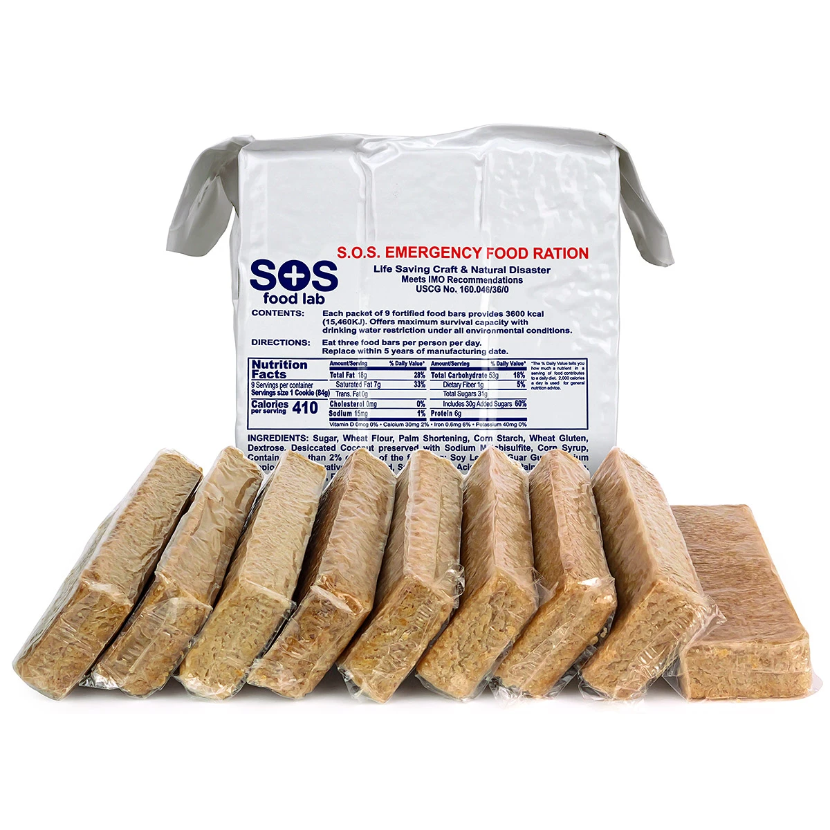 Sos Food Rations SOS 3600 Calorie Emergency Food Bars - 4 Case Minimum Order - Emergency ...