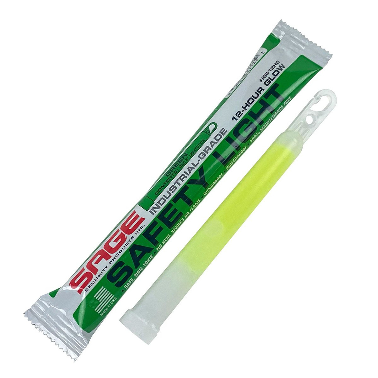 12-Pack - Sage 12-Hour Green Glow Safety Light Stick - 6