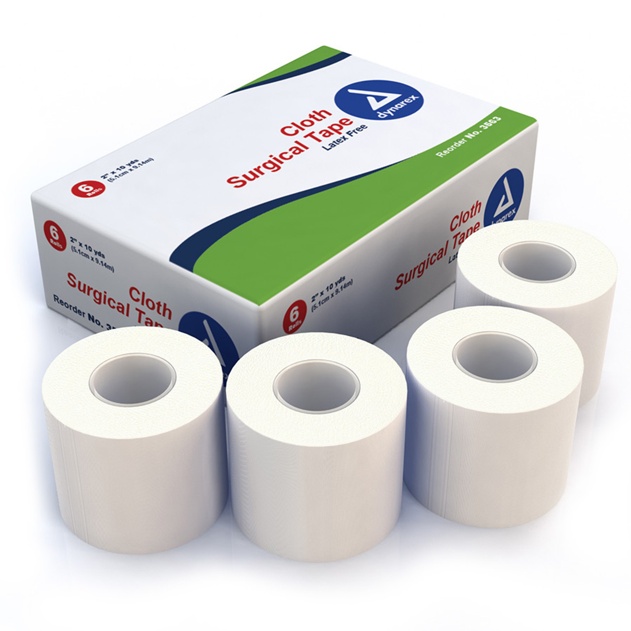 Dynarex 3563 Cloth Surgical Adhesive Tape 2'' x 10 yds. 6 Roll Pack - First  Aid Medical Supplies