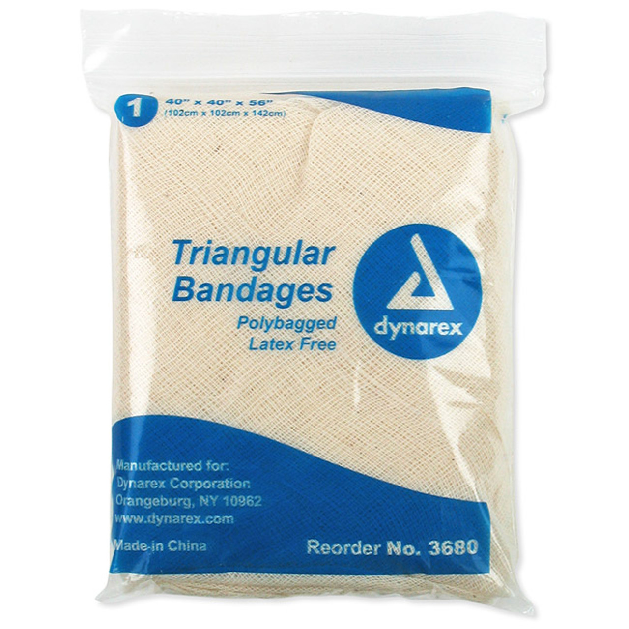 Dynarex 3680 Triangular Bandages - 40 x 40 x 56 - 12 Pack