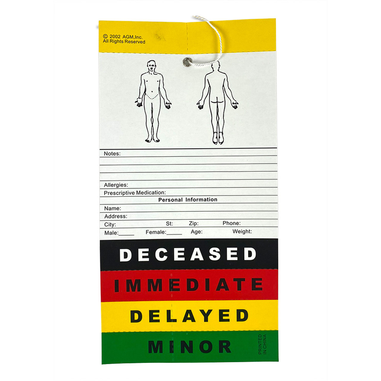 EVACU-AID Triage Tags 50-Pack - Incident Command Supplies evacu-aid-triage-tags-50-pack-incident-command-supplies