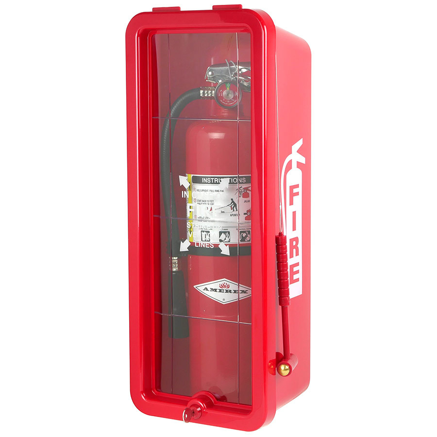 10 lb Plastic Fire Extinguisher Cabinet - Surface Mount Red or