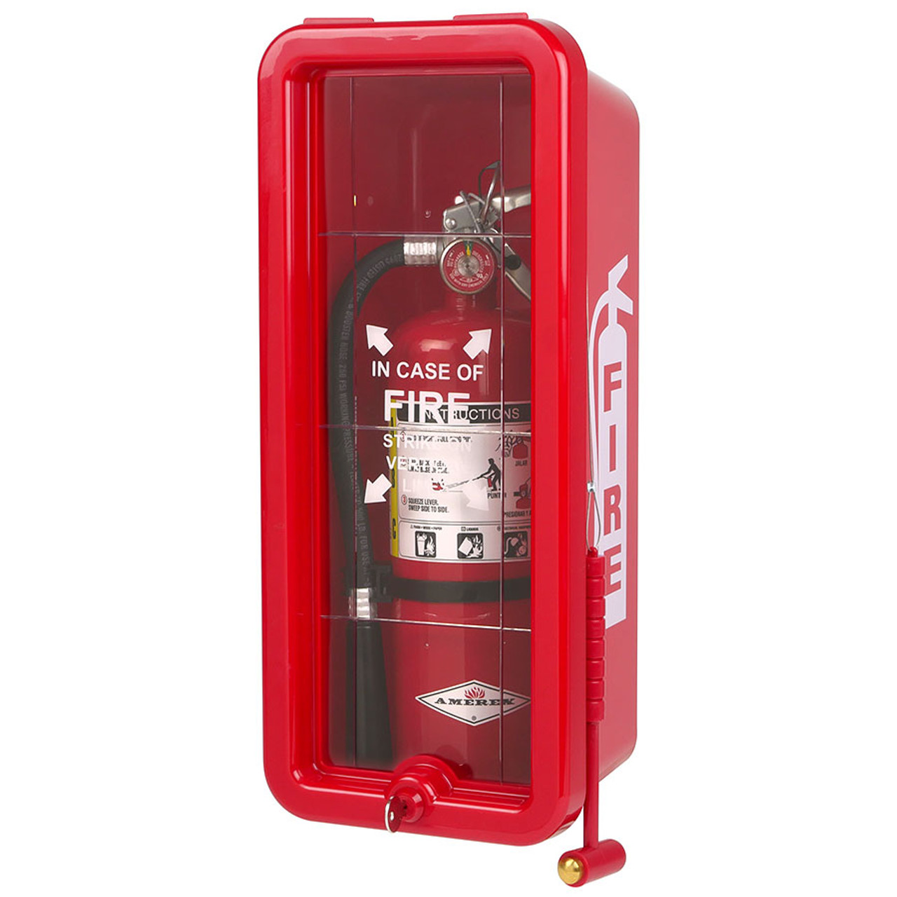 5 lb FireTech Fire Extinguisher Cabinet - Surface Mount - Pkg-6 - Red or  White