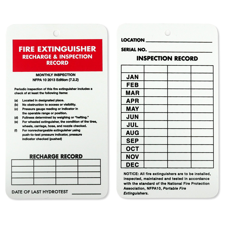 Fire Tag Check Machine Printable Fire Extinguisher Inspection Tags | Gerald Printable