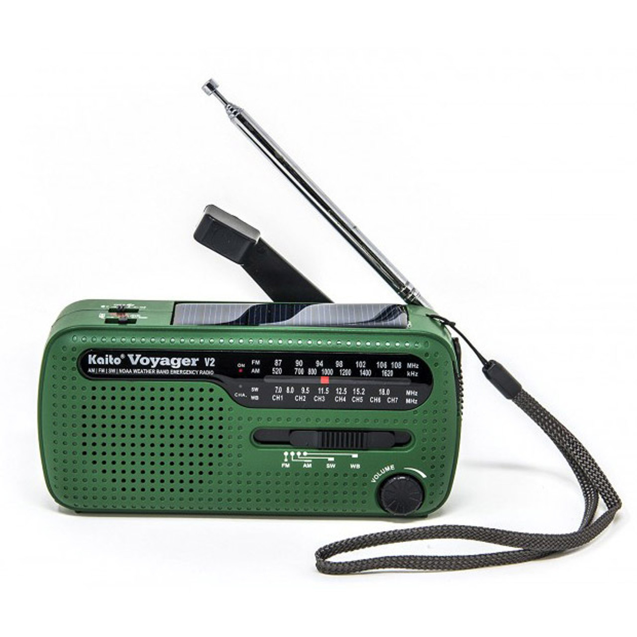 The Voyager V2 - Green - Solar/Dynamo AM/FM/SW NOAA Weather Band Emergency  Radio