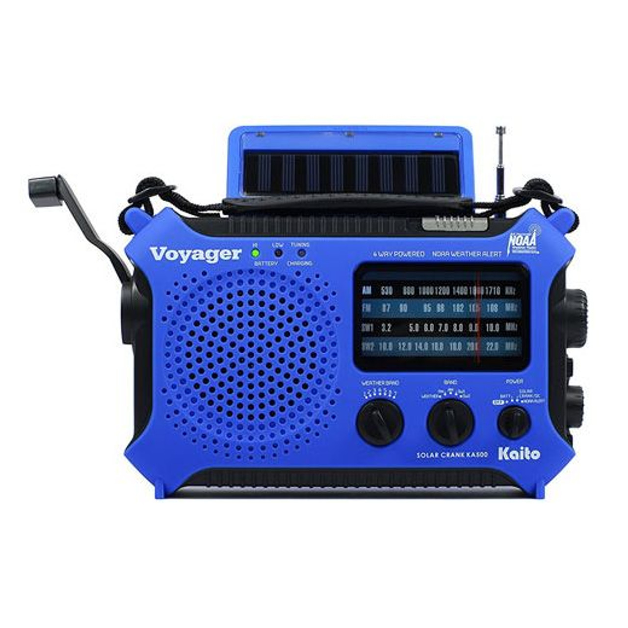 The Voyager - Crank, Solar Power AM/FM/SW NOAA Weather Alert Emergency Radio  - Emergency Radios Walkie Talkies