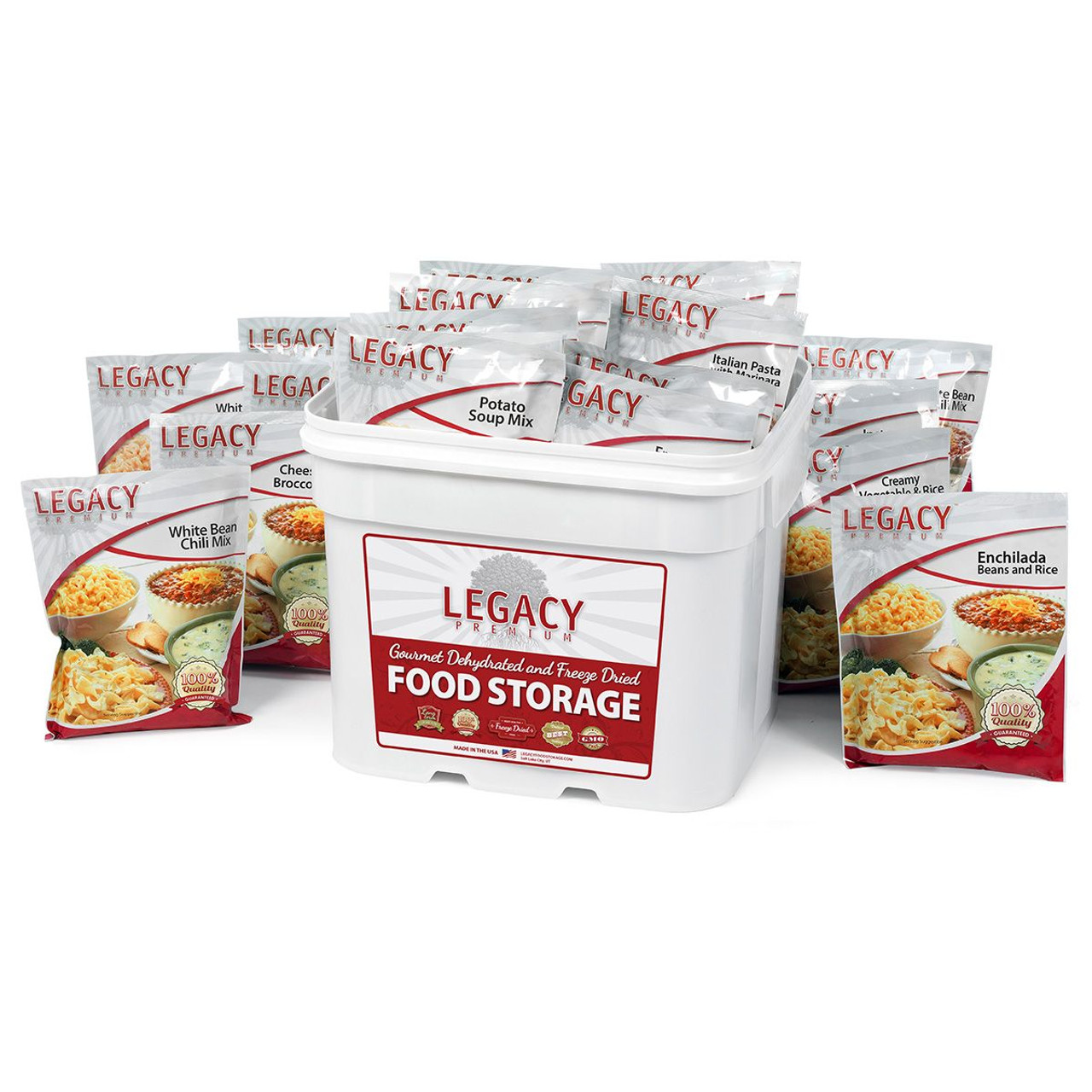 Legacy 120 Serving Entre Bucket Emergency Food - Legacy Emergency Food -  Freeze Dried