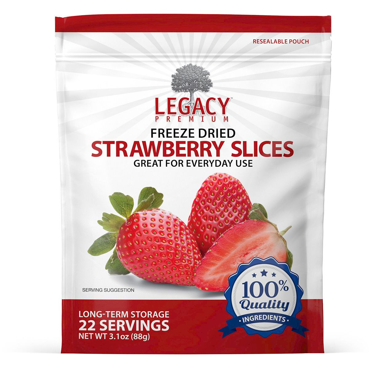 Legacy 22 Serving Freeze Dried Strawberries - 6 Pack - Legacy