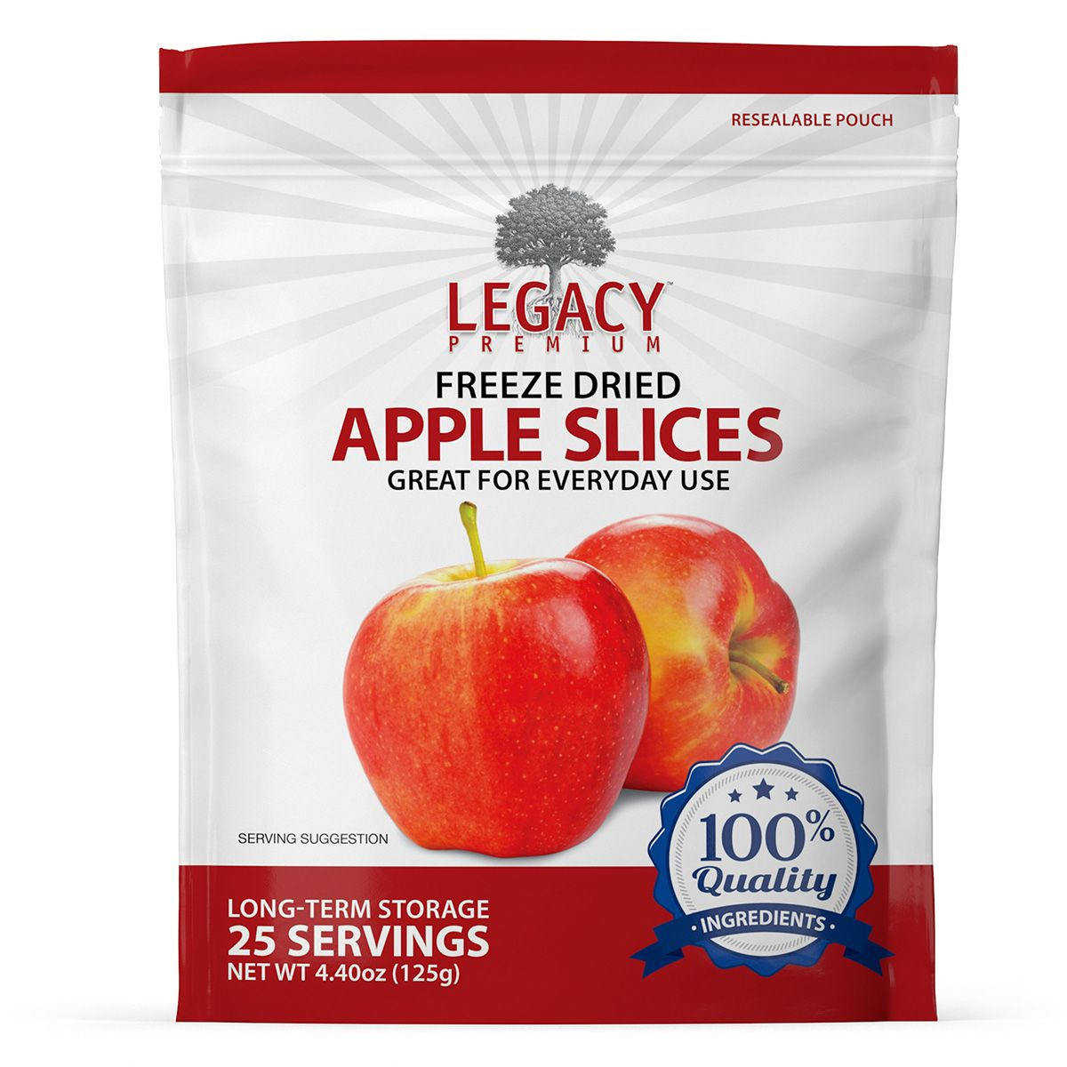 Legacy 25 Serving Freeze Dried Apple Slices Pouch - 6 Pack
