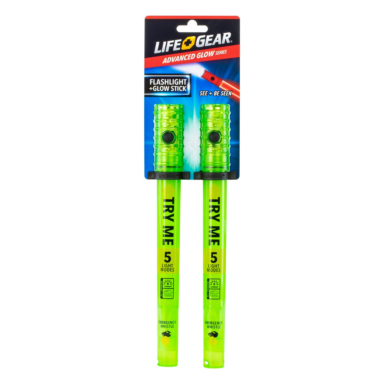 Life + Gear Usb Rechargeable Glow Stick Flashlight With Safety Flash And  Whistle - Green : Target