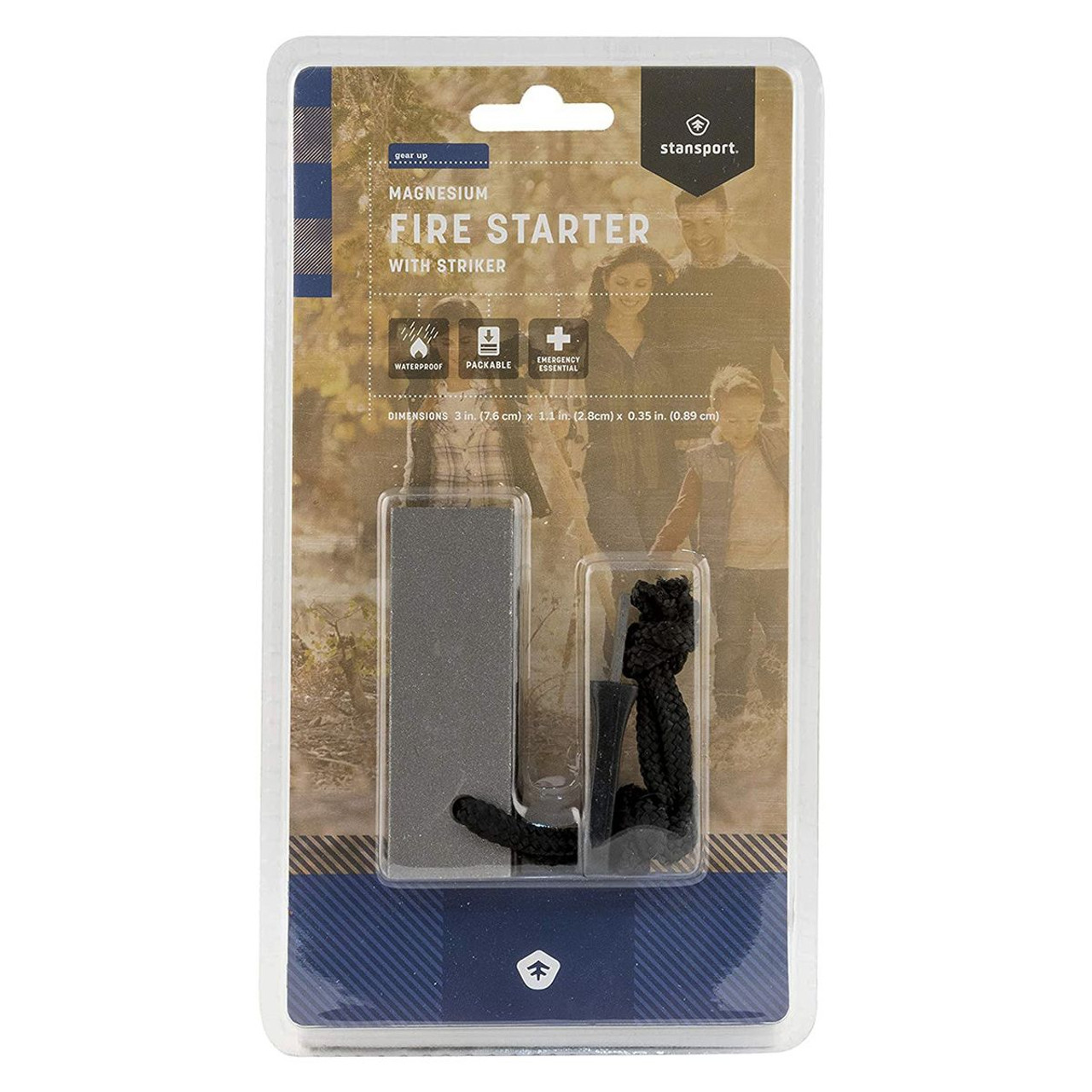 Magnesium Block Fire Starter With Flint, Striker Lanyard