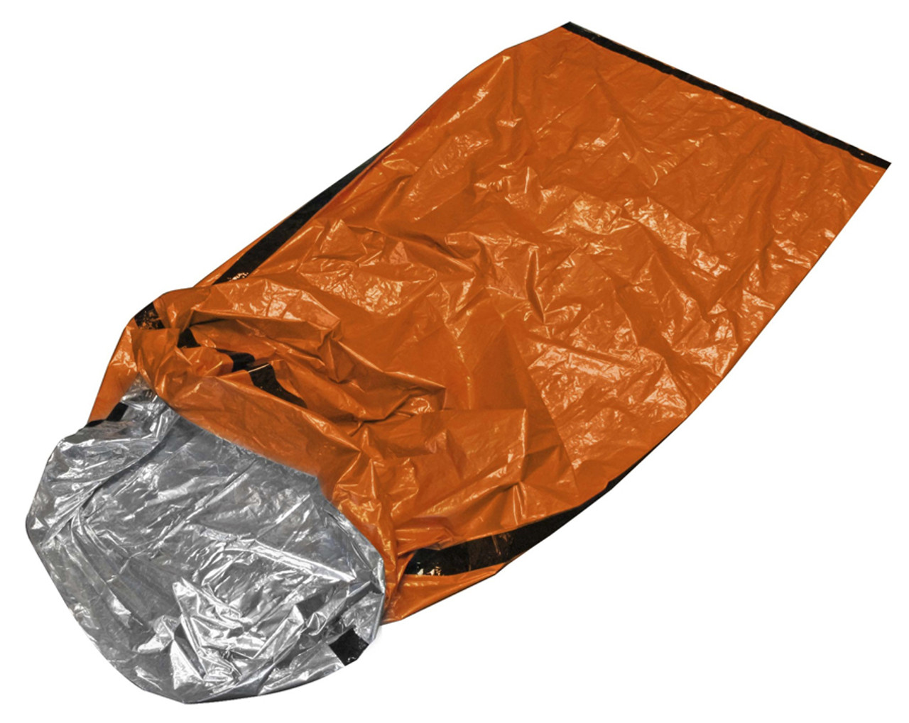 SE Emergency Sleeping Bag with Drawstring Carrying Bag Orange 2 Pack 