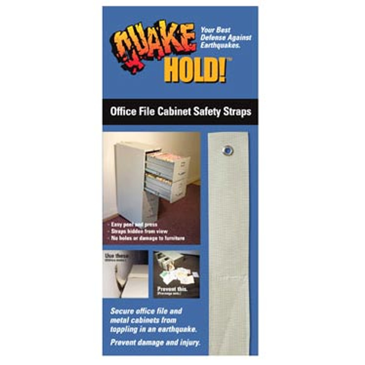 Quakehold! 5040 Bookcase Storage Strap - Earthquake Preparedness Supplies