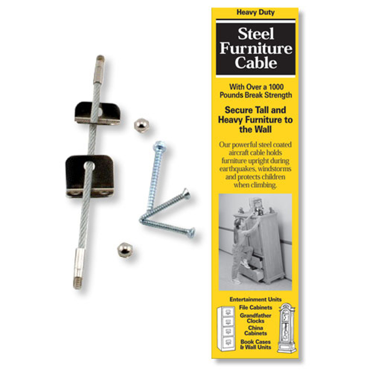 QuakeHOLD! Steel Furniture Cable - 4 in