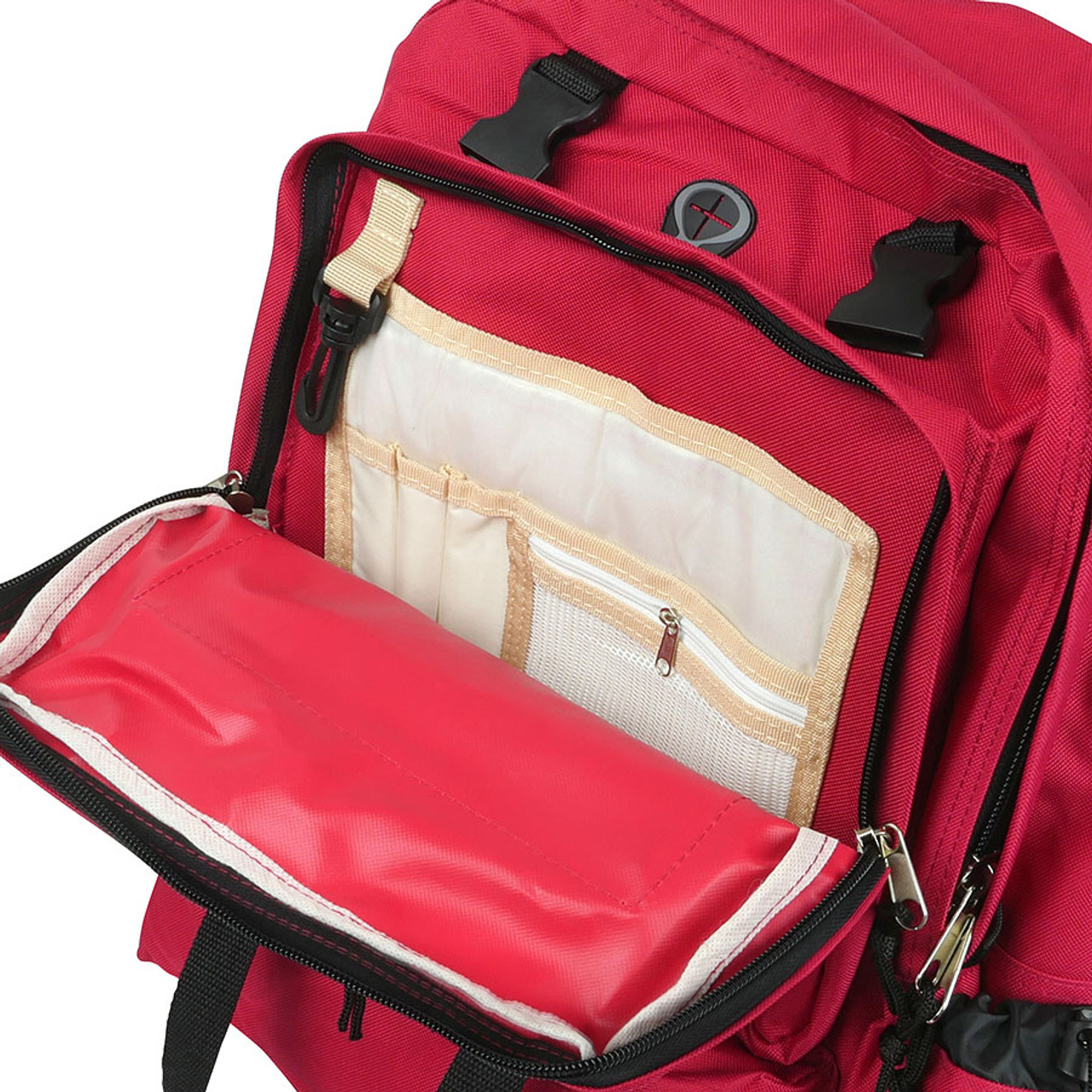 Deluxe Reponder Red Backpack and EMT - Containers Emergency Backpacks First Survival Bags, Gear Response Aid - Medical - - Kit Nylon Bag