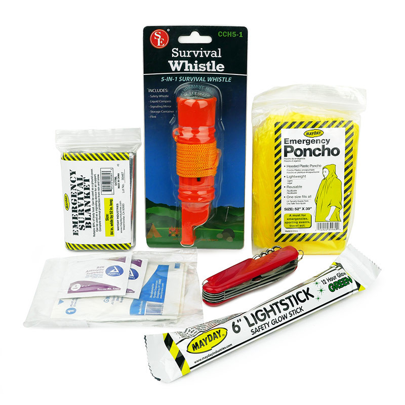 Set of 6 - Small 14-Piece Roll Bag Emergency Kits - Home Emergency