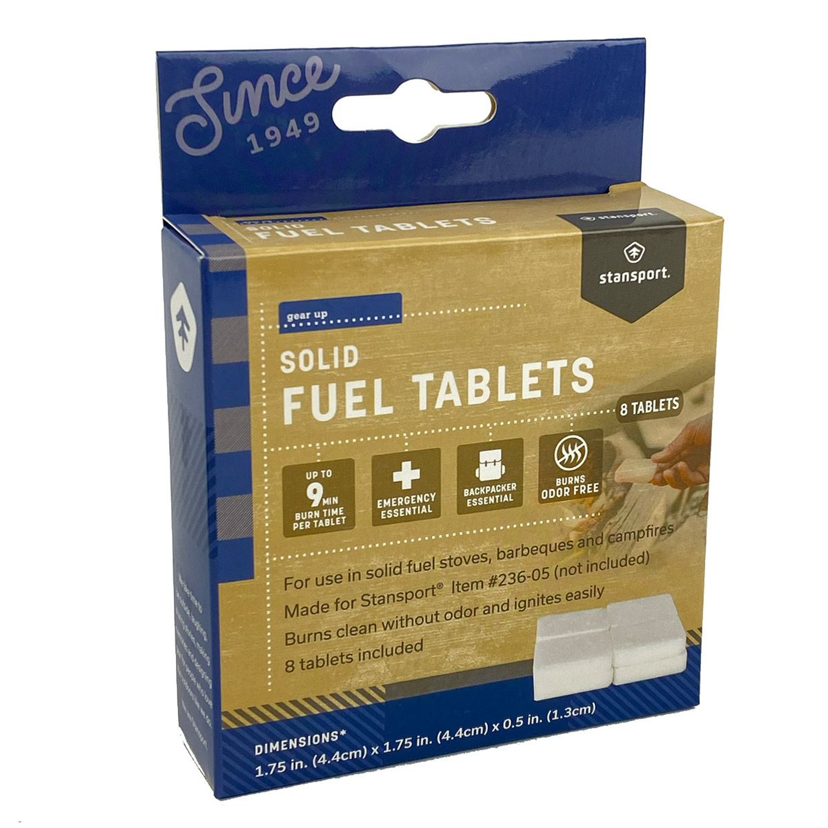 Stansport Fold-Up Stove Fuel Tablets - Box of 8 - Camping